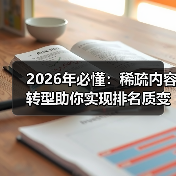 2026年必懂:稀疏内容转型助你实现排名质变(图1) 2026年必懂:稀疏内容转型助你实现排名质变(图1)